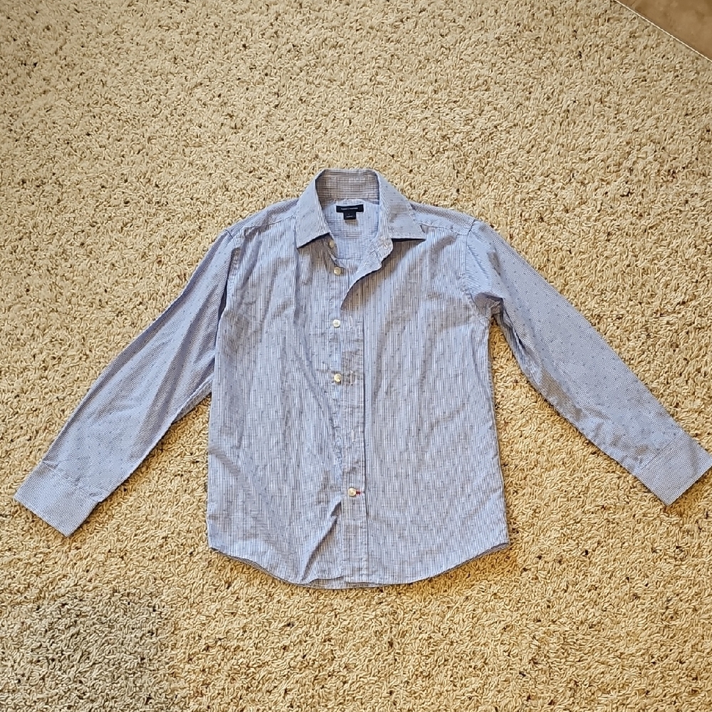 Tommy Hilfiger Kids Blue and White Button-Down Shirt